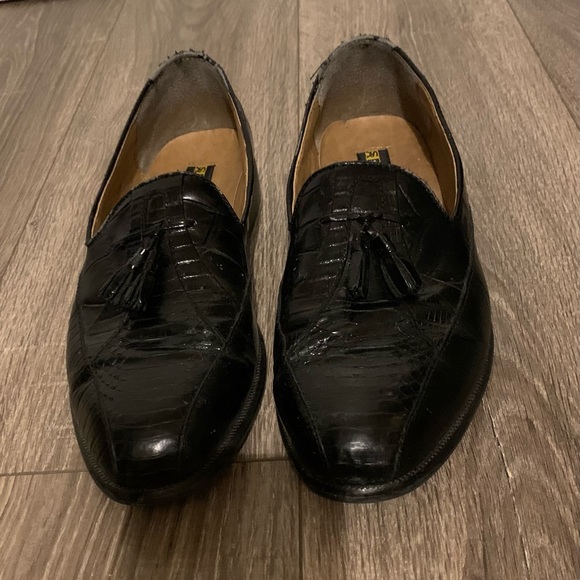 Stacy Adams Mens Alba Shoe,Size 10, Black, Drop Tassel Loafer, Great Condition - Picture 2 of 13